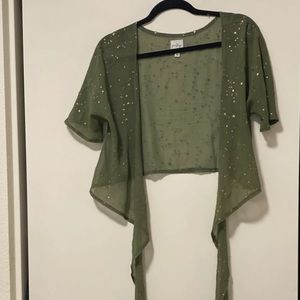 Princess Polly sheer wrap crop top